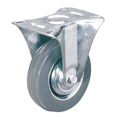 Колесная опора промышленная неповоротная FCg 160 (11160GF) серая резина - фото 32526