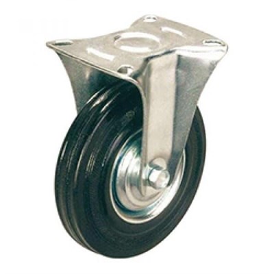 Колесная опора промышленная неповоротная FC 200 (11200F, FC80) черная резина - фото 32527