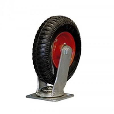 Колесная опора большегрузная поворотная 630200 (PRS200), литая протекторная резина - фото 32536