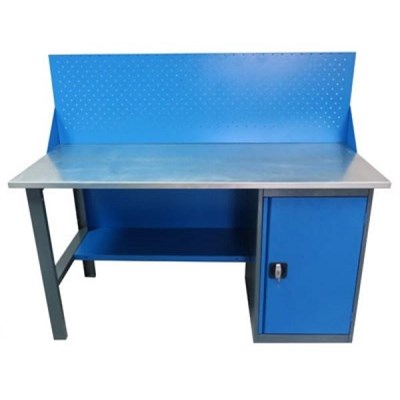 Верстак слесарный металлический с тумбой ВТ-1.4 1390х685х850 мм с панелью