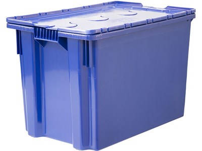 Ящик п/э 600х400х400 мороз. сплошной, с крышкой, Safe PRO цв. синий (605-1 SP м)