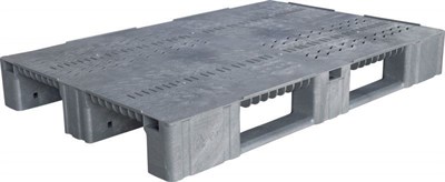 Паллет 1200х800х150 мм (перфорированный на 3-х полозьях) серый (TR 1208-2 серый)