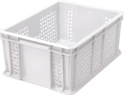 Ящик п/э 400х300х180 мороз. перфорированный, с внешней ручкой цв. натуральный (702.01.02 м)