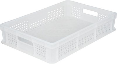 Ящик п/э 600х400х120 мороз. перфорированный, с ручками цв. натуральный (704.01.01 м)