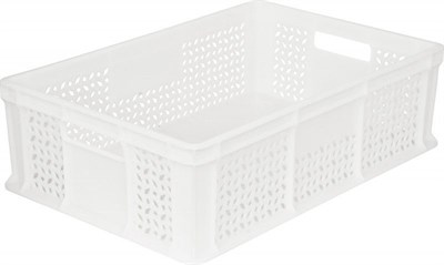 Ящик п/э 600х400х180 мм перфорированный с ручками натуральный морозостойкий (706.01.01 м)