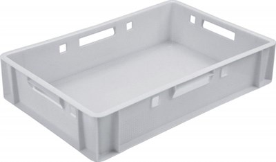 Ящик п/э 600х400х120 мороз. сплошной, Е1 цв. натуральный (205 м)