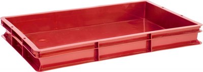 Ящик п/э 600х400х75 сплошной цв. красный (424)