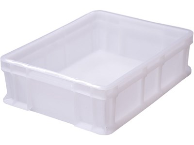 Ящик п/э 400х300х120 мороз. сплошной, с внешней ручкой цв. натуральный (701.03.02 м) - фото 43413