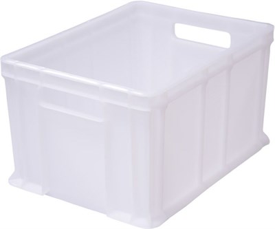 Ящик п/э 400х300х230 мороз. сплошной, с ручками цв. натуральный (703.03.01 м)