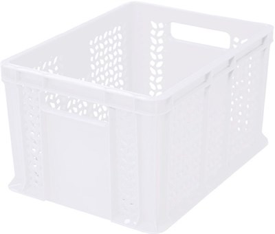 Ящик п/э 400х300х230 мороз. перфорированный, с ручками цв. натуральный (703.01.01 м)