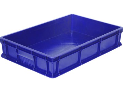 Ящик п/э 600х400х120 сплошной, без ручек цв. синий (704.03.02)