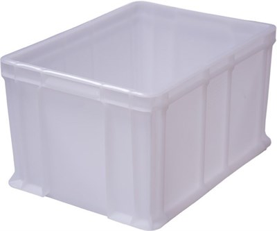 Ящик п/э 400х300х230 мороз. сплошной, с внешней ручкой цв. натуральный (703.03.02 м)