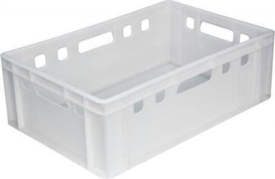 Ящик п/э 600х400х200 сплошной Е2 натуральный морозостойкий, гладкое дно (207 м гд) - фото 43517