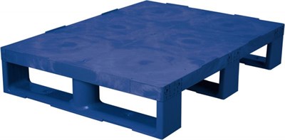 Паллет п/э 800х600х150 сплошной, на 3-х полозьях цв. синий (TR 680 синий)