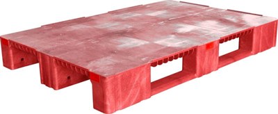 Паллет 1200х800х150 мм (усиленный сплошной на 3-х полозьях) красный (TR 1208-1-1 красный) - фото 43641