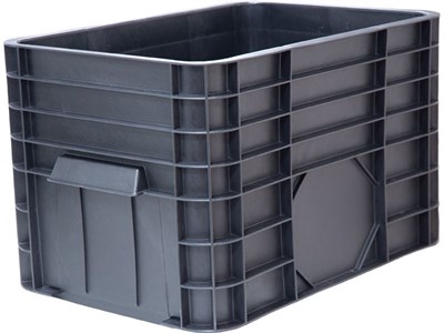 Ящик п/э 710х500х455 сплошной цв. чёрный (425)