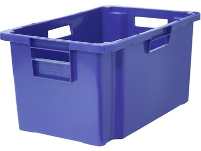 Ящик п/э мясной 600х400х300 сплош. синий (218-1)