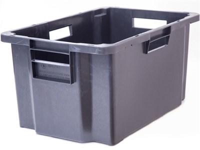 Ящик п/э мясной 600х400х300 сплош. черный (218-1) - фото 43781