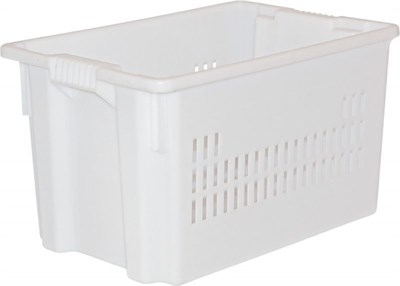 Ящик п/э 600х400х350 мороз. дно сплошное, стенки перфорированные цв. натуральный (604 м)