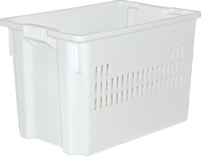 Ящик п/э 600х400х400 мороз. дно сплошное, стенки перфорированные цв. натуральный (606 м)