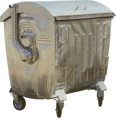 Мусорный контейнер на колёсах (1100 л) оцинкованный (МКЦ-1100) - фото 44388