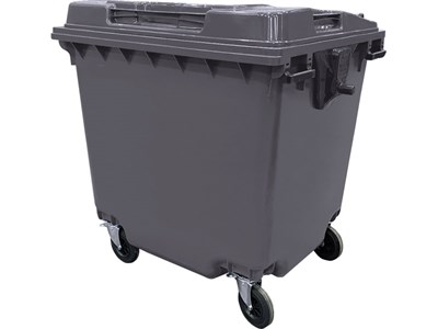 Мусорный контейнер п/э 1100л. на колёсах цв. серый (МКТ-1100)