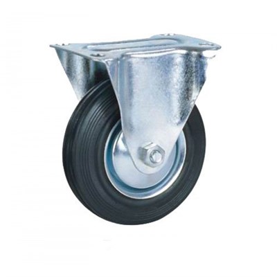 Колесная опора промышленная неповоротная FC 125 черная резина - фото 45471