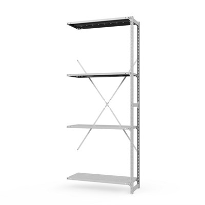 Секция приставная стеллажа металлического ТСУ Универсал, 2000x700x300 мм. Полки: метал. перф.  4 шт. (ТСУп 20070341) - фото 52366