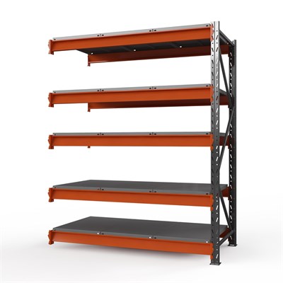 Секция приставная стеллажа металлического Оптима, 3500x1530x785 мм. Ярусы: 6 шт. метал.