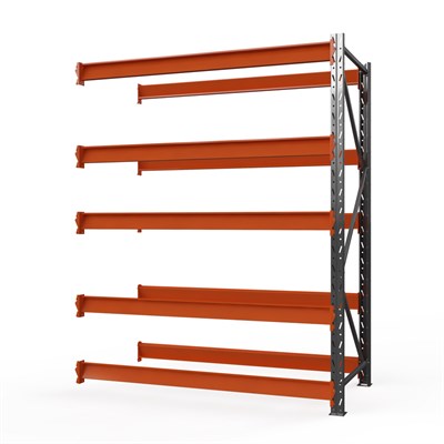 Секция приставная стеллажа металлического Оптима, 4000x1250x785 мм. Ярусы: 6 шт. без настила