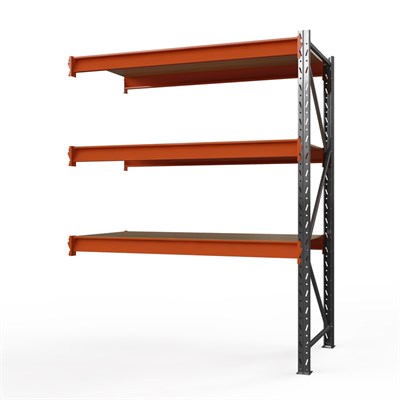 Секция приставная стеллажа металлического Оптима, 2500x1530x785 мм. Ярусы: 3 шт. фанера - фото 53502