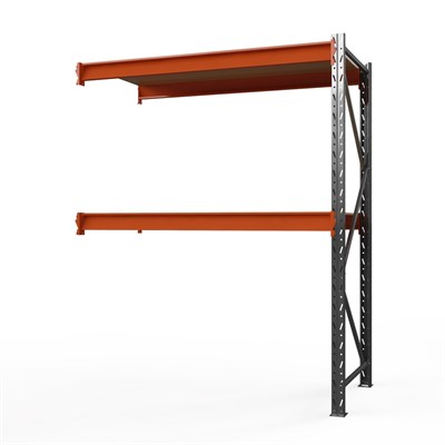 Секция приставная стеллажа металлического Оптима, 2000x2500x785 мм. Ярусы: 2 шт. фанера - фото 53551