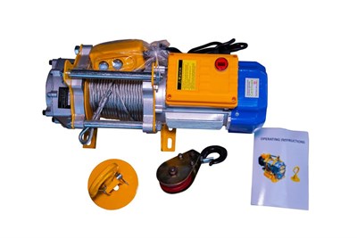 Лебедка электрическая  300/600кг  40/20м с канатом 220В алюминиевый корпус TOR KCD (TSA) - фото 59743