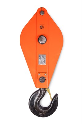 Блок монтажный однорольный с  крюком TOR 10 т с откидной щекой - фото 60865