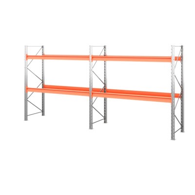 Две секции стеллажа металлического паллетного 2500х1800х1100 мм (85.1.5). Ярусы: пол+2 - фото 64113