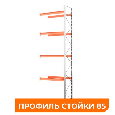 Секция приставная стеллажа металлического паллетного 6000х1800х1100 мм (85.1.5). Ярусы: пол+4 - фото 64209
