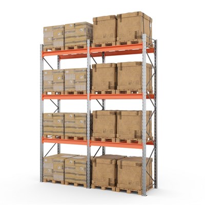 Две секции стеллажа металлического паллетного 5000х1800х1100 мм (100.1.5). Ярусы: пол+3 - фото 64309