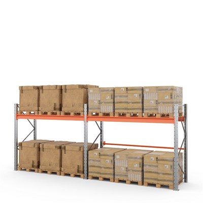 Две секции стеллажа металлического паллетного 2000х2700х1100 мм (100.1.5). Ярусы: пол+1 - фото 64341