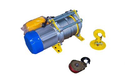 Лебедка электрическая  300/600кг  60/30м с канатом 220В 24м/мин алюминиевый корпус TOR KCD (TSA) - фото 65685