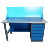 Верстак слесарный металлический с драйвером ВД-1.4 1390х685х850 мм, 5 ящиков без панели