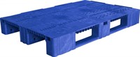 Паллет п/э 1200х800х150 перфорированный, на 3-х полозьях цв. синий (TR 1208-2 синий)