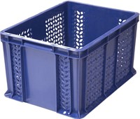 Ящик п/э 400х300х230 перфорированный, с внешней ручкой цв. синий (703.01.02)