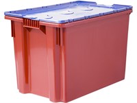 Ящик п/э 600х400х400 Safe PRO сплошной, цв. красный с синей крышкой (605-1 SP)
