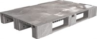 Паллет п/э 1200x800х150 сплошной, на 3-х полозьях цв. серый (TR 1208-1 серый)
