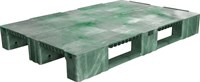 Паллет п/э 1200x800х150 сплошной, на 3-х полозьях цв. зелёный (TR 1208-1 зеленый)