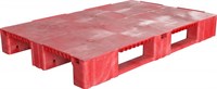 Паллет п/э 1200x800х150 сплошной, на 3-х полозьях цв. красный (TR 1208-1 красный)