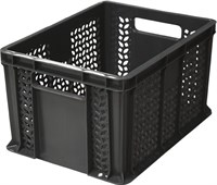 Ящик п/э 400х300х230 дно сплошное, стенки перфорированные, с ручками цв. чёрный (703.02.01)