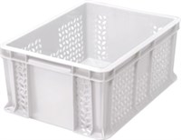 Ящик п/э 400х300х180 мороз. перфорированный, с внешней ручкой цв. натуральный (702.01.02 м)