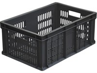 Ящик п/э 600х400х250 1,6кг. с перфорацией цв. чёрный (201)