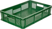 Ящик п/э 600х400х140 мм перфорированный с ручками зеленый (705.01.01)